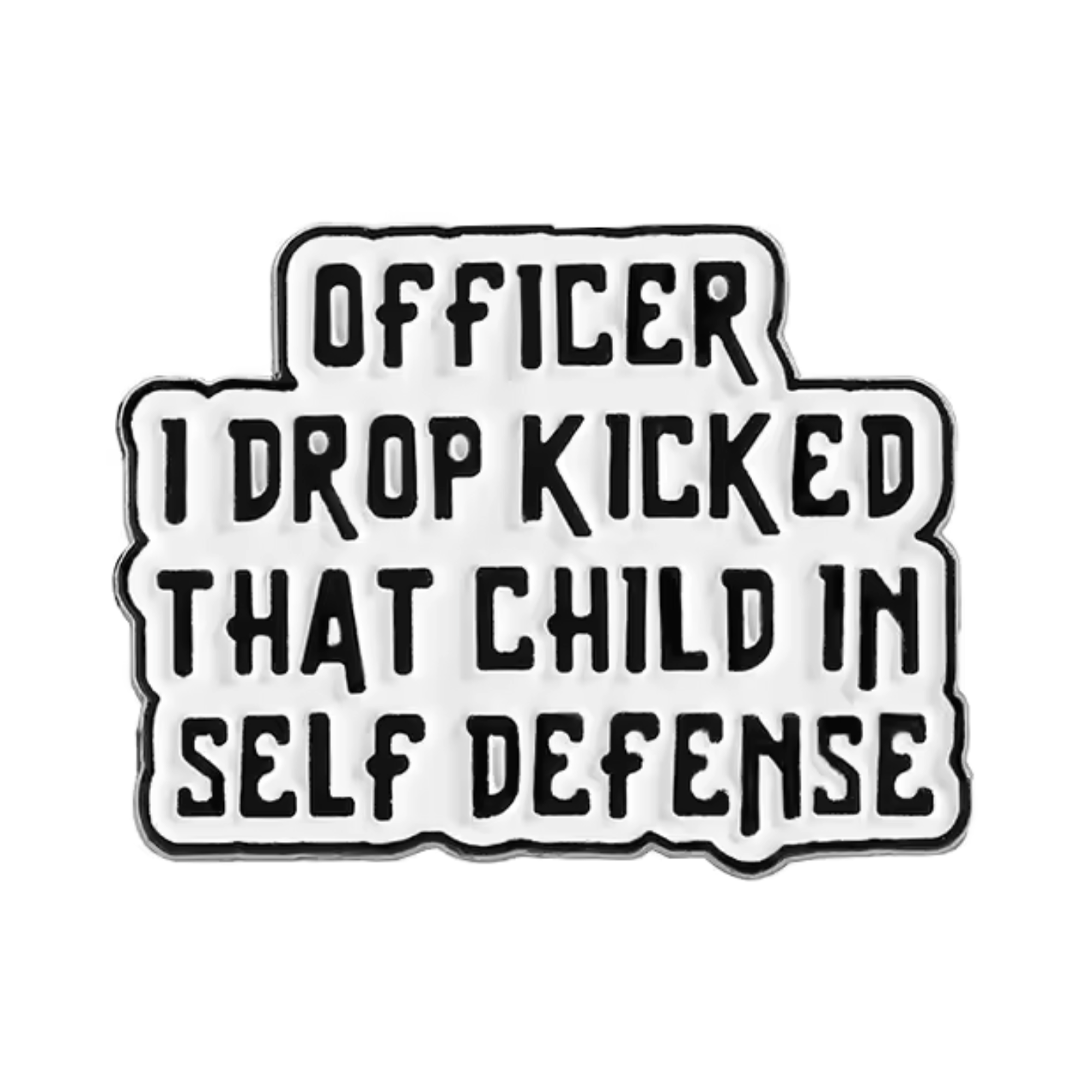 Oficial, le di una patada voladora a ese niño en defensa propia, pin. Imagen principal del producto
