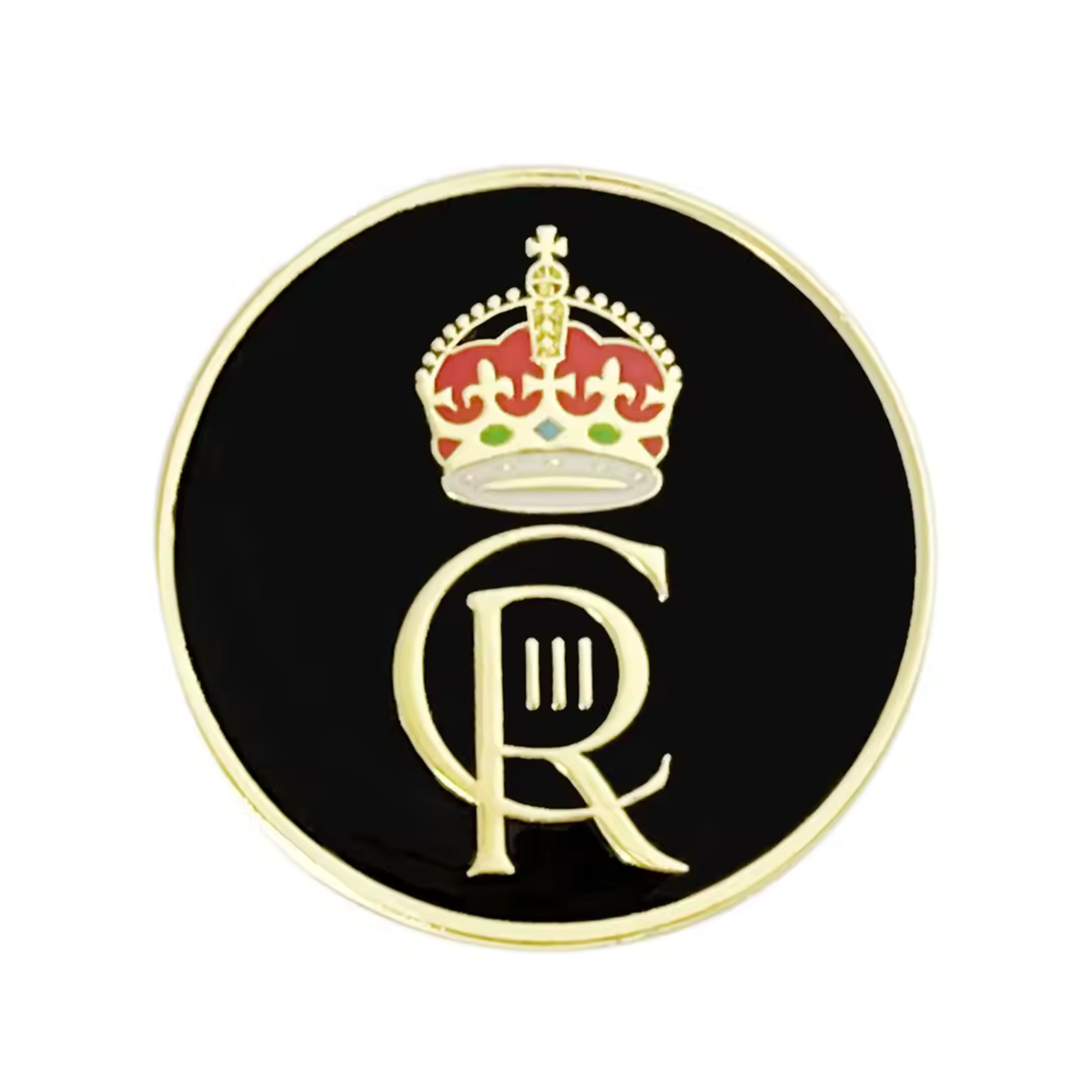 Royal King Charles III Crown Pin Badge