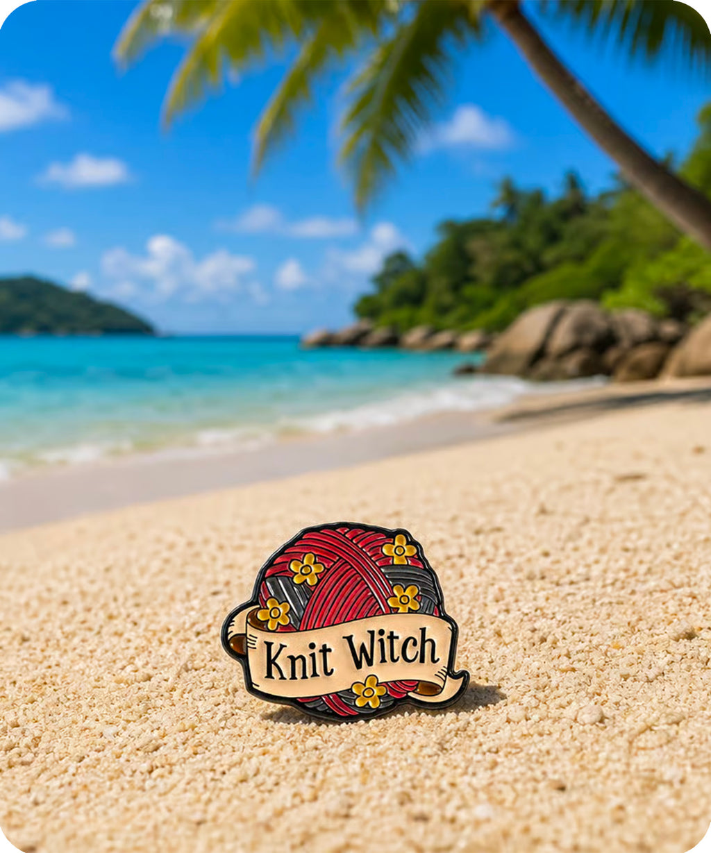 Knit Witch Enamel Pin Badge