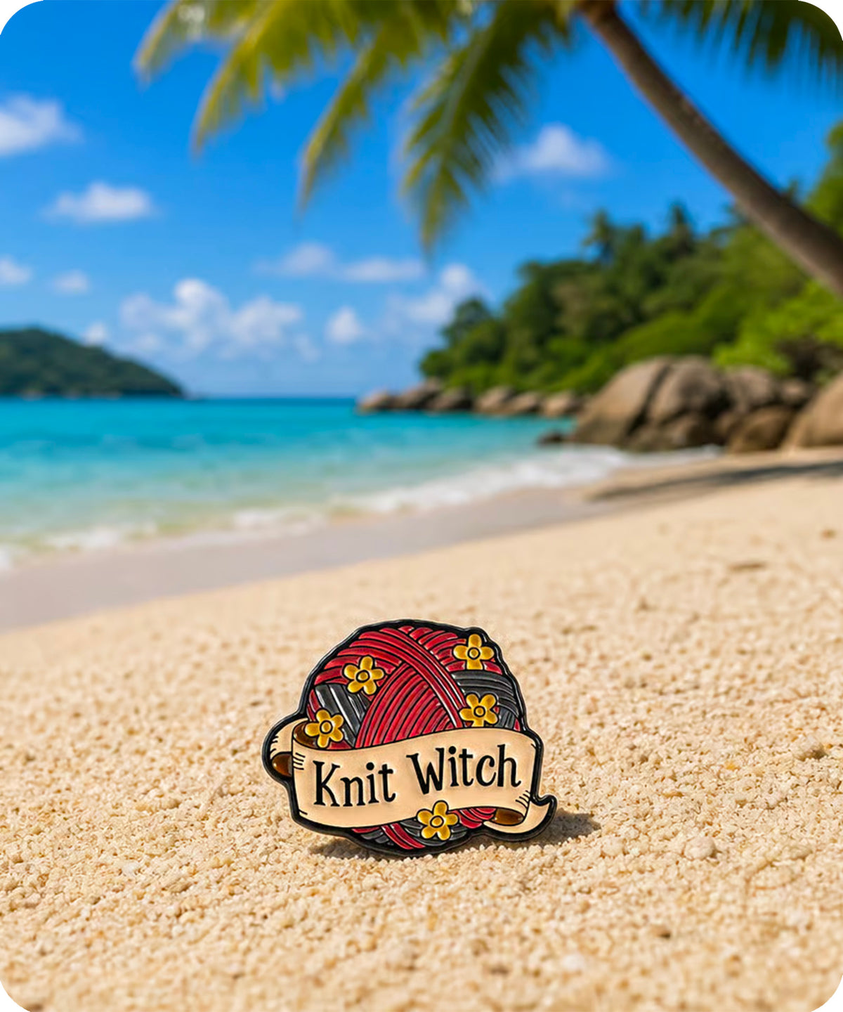 Knit Witch Enamel Pin Badge