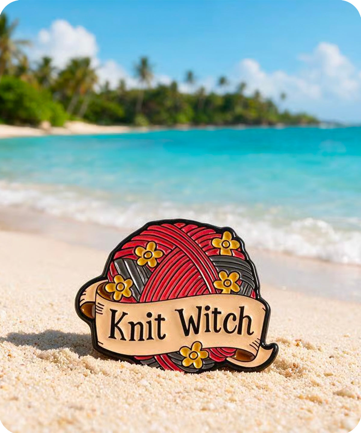 Knit Witch Enamel Pin Badge