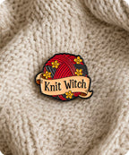Knit Witch Enamel Pin Badge
