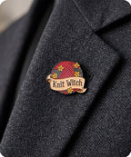 Knit Witch Enamel Pin Badge