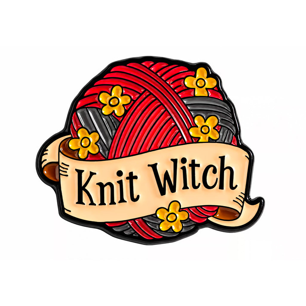 Knit Witch Enamel Pin Badge