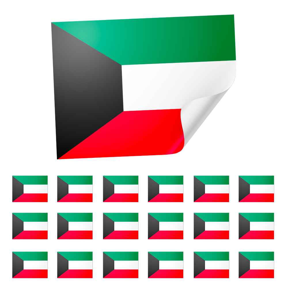 20 X Kuwait Flag Stickers