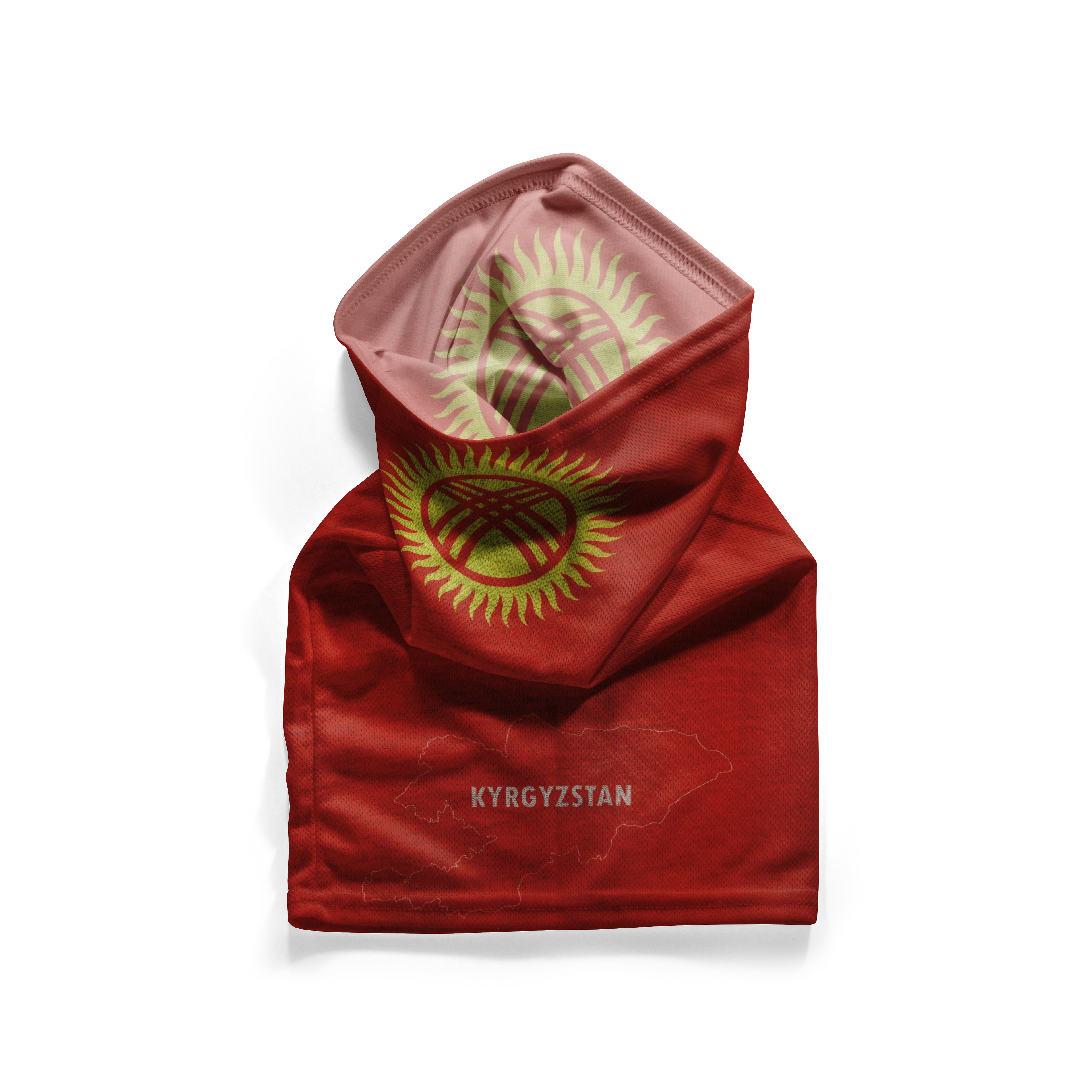 Cuello con elástica de la bandera Sunburst de Kirguistán – Mascarilla transpirable para el cuello/cubierta facial