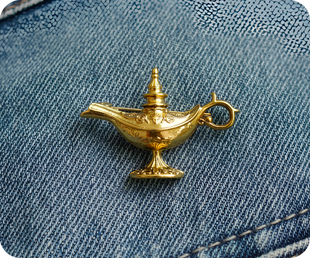 Magic Golden Lamp Pin Badge