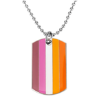 Progress Pride LGBTQI+ Flag Dog Tag Necklaces | Metal Enamel
