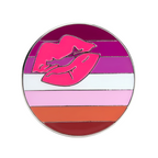 Lesbian Kiss Lipstick Pin Badge