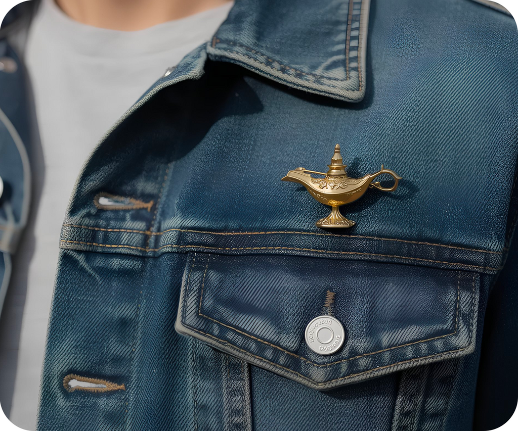 Magic Golden Lamp Pin Badge