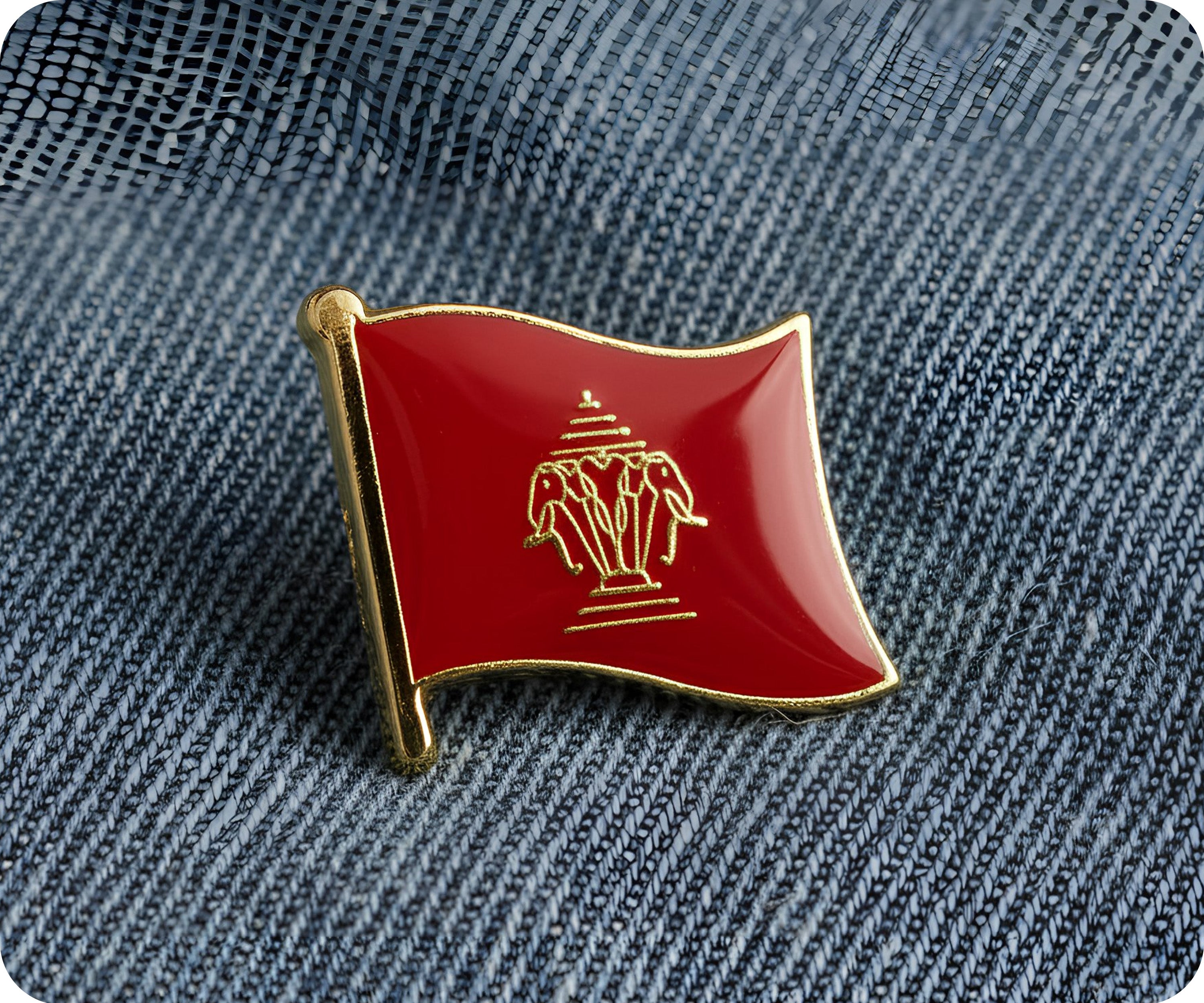Kingdom of Laos Flag Pin Badge