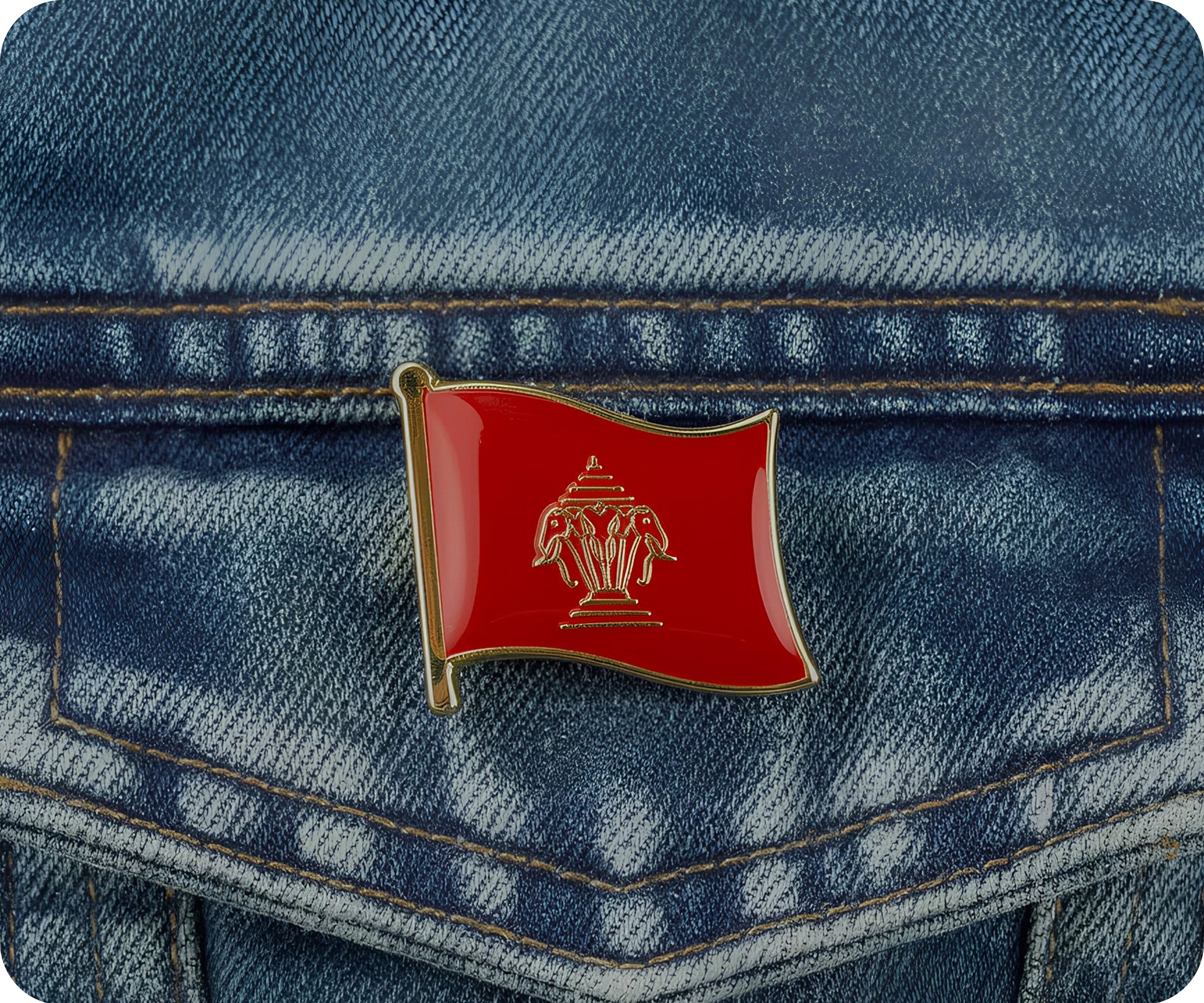 Kingdom of Laos Flag Pin Badge