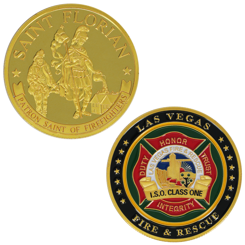 Saint Florian & Las Vegas Fire & Rescue Commemorative Coin