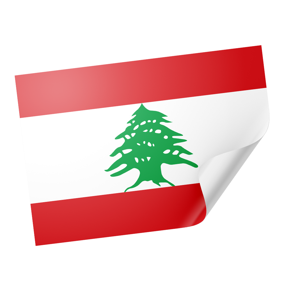 20 X Lebanon Flag Stickers