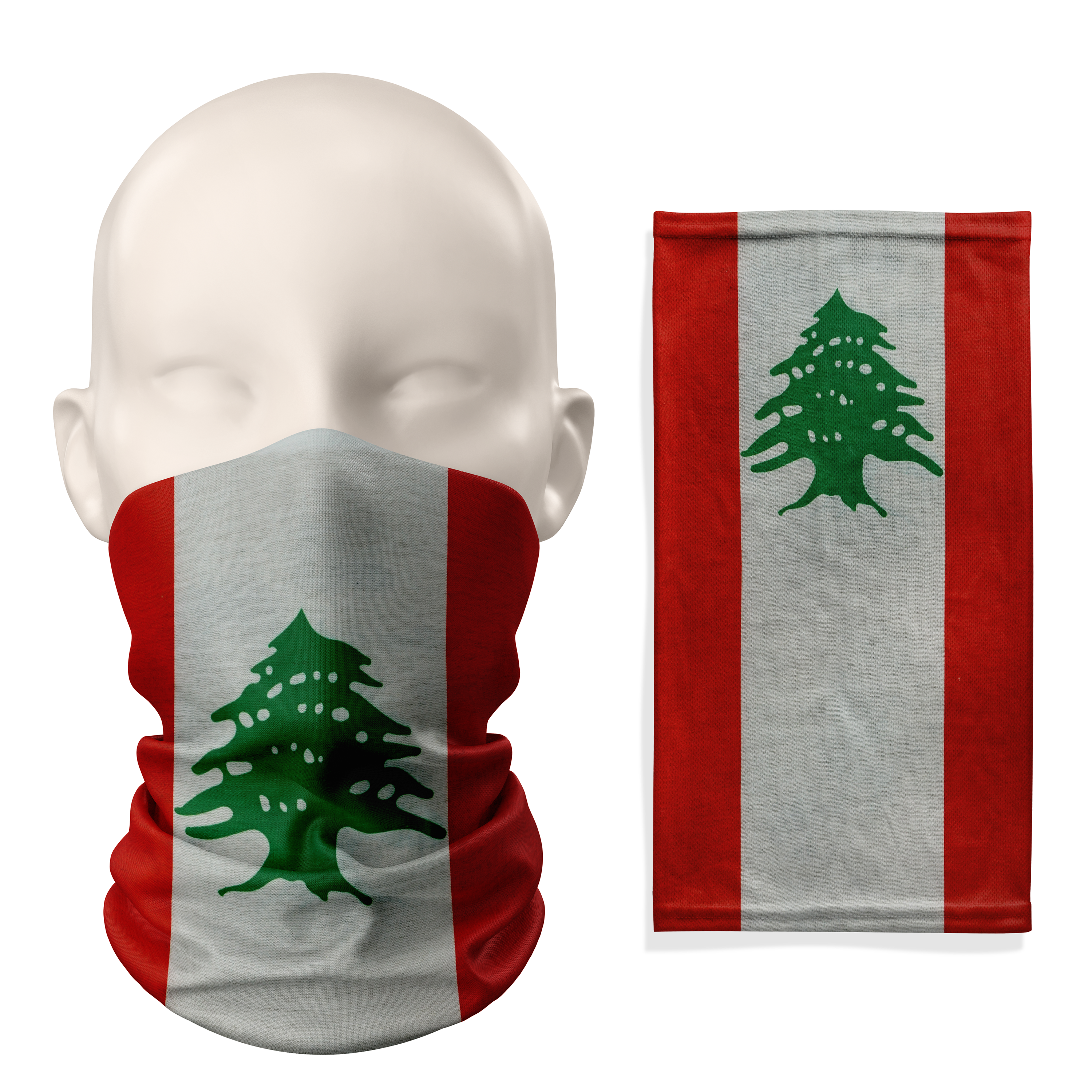 Gorro tubo con la bandera del Líbano – Mascarilla transpirable, cubrecuellos, protector facial
