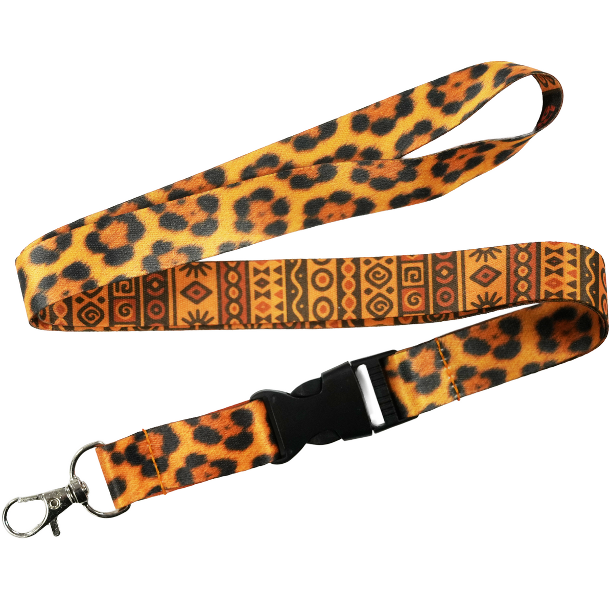 African Leopard Tribal Safari Print Lanyard Main image