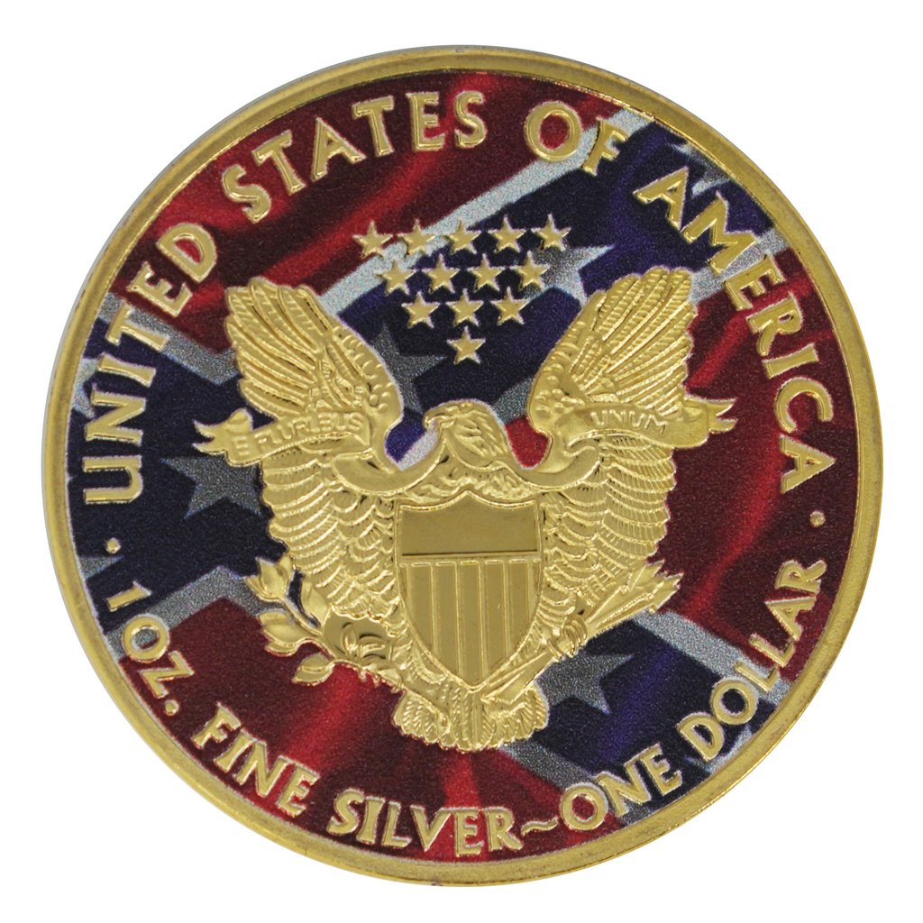 Liberty American Eagle Coin – Patriotic Flag Edition (Colour Overlay)