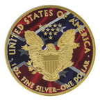 Liberty American Eagle Coin – Patriotic Flag Edition (Colour Overlay)
