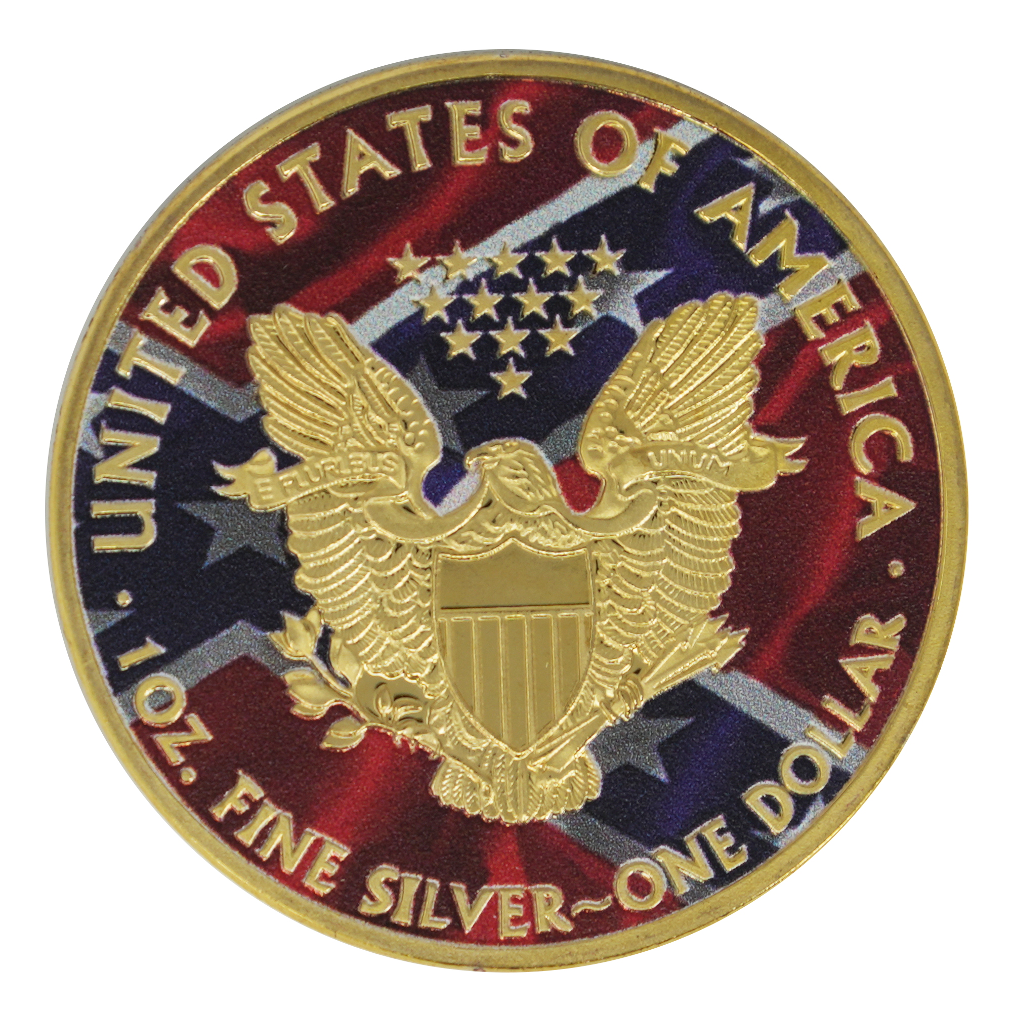 Liberty American Eagle Coin – Patriotic Flag Edition (Colour Overlay)