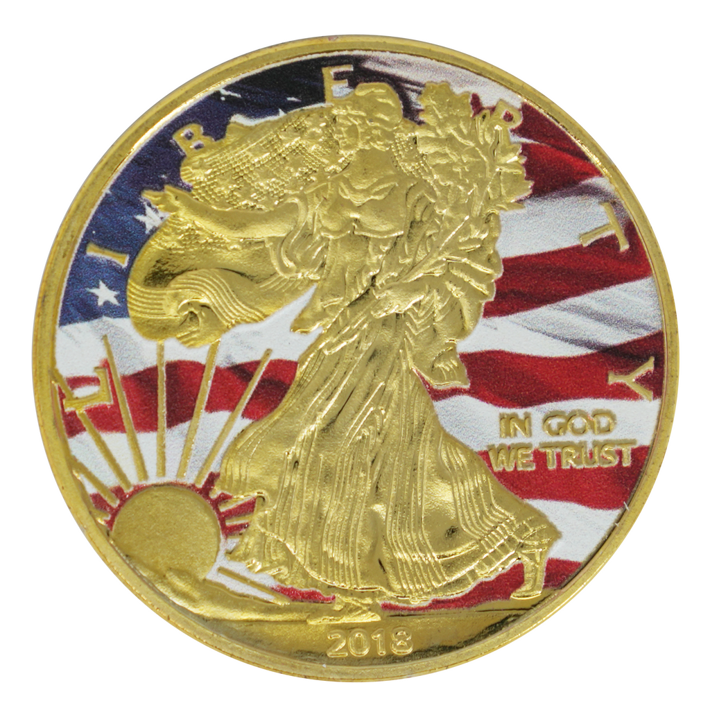 Liberty American Eagle Coin – Patriotic Flag Edition (Colour Overlay)