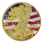 Liberty American Eagle Coin – Patriotic Flag Edition (Colour Overlay)