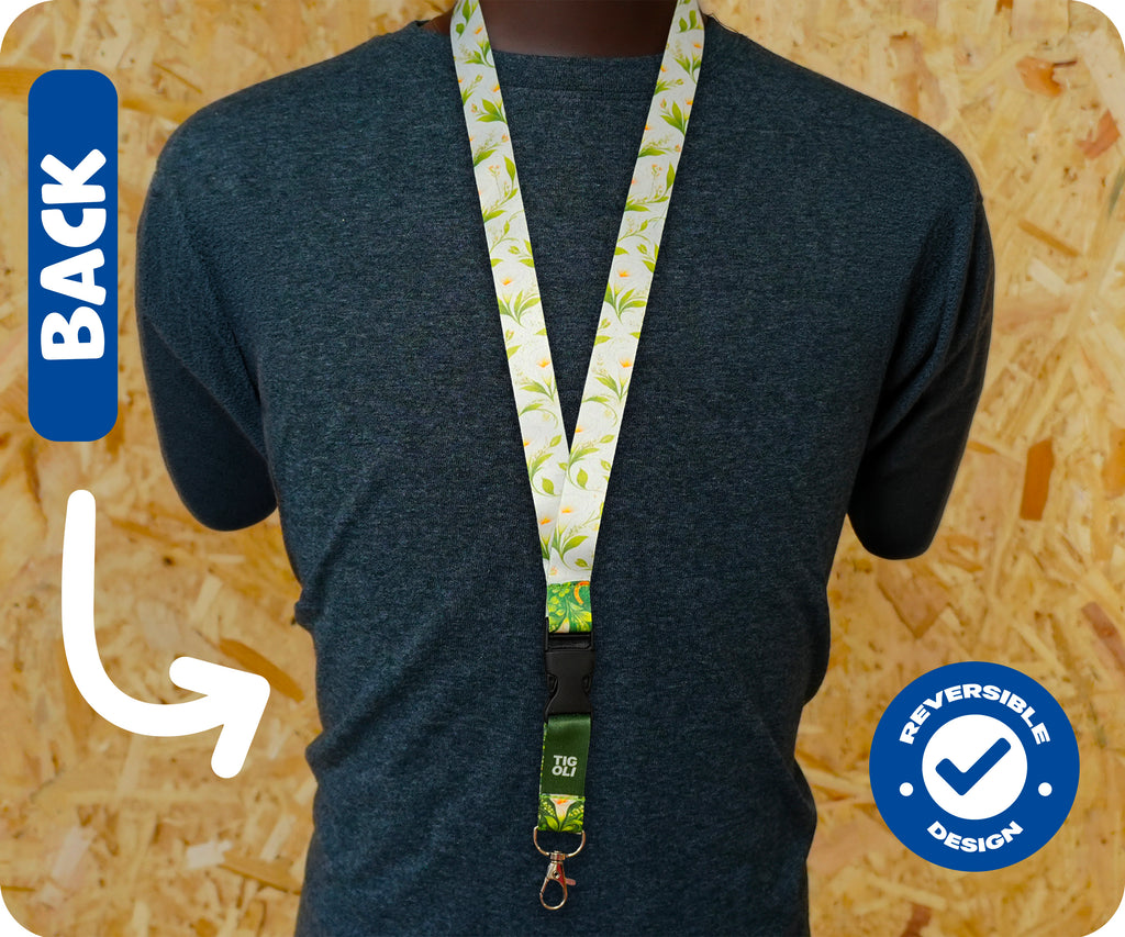 Irish Peace Lily and Shamrock Lanyard Keychain