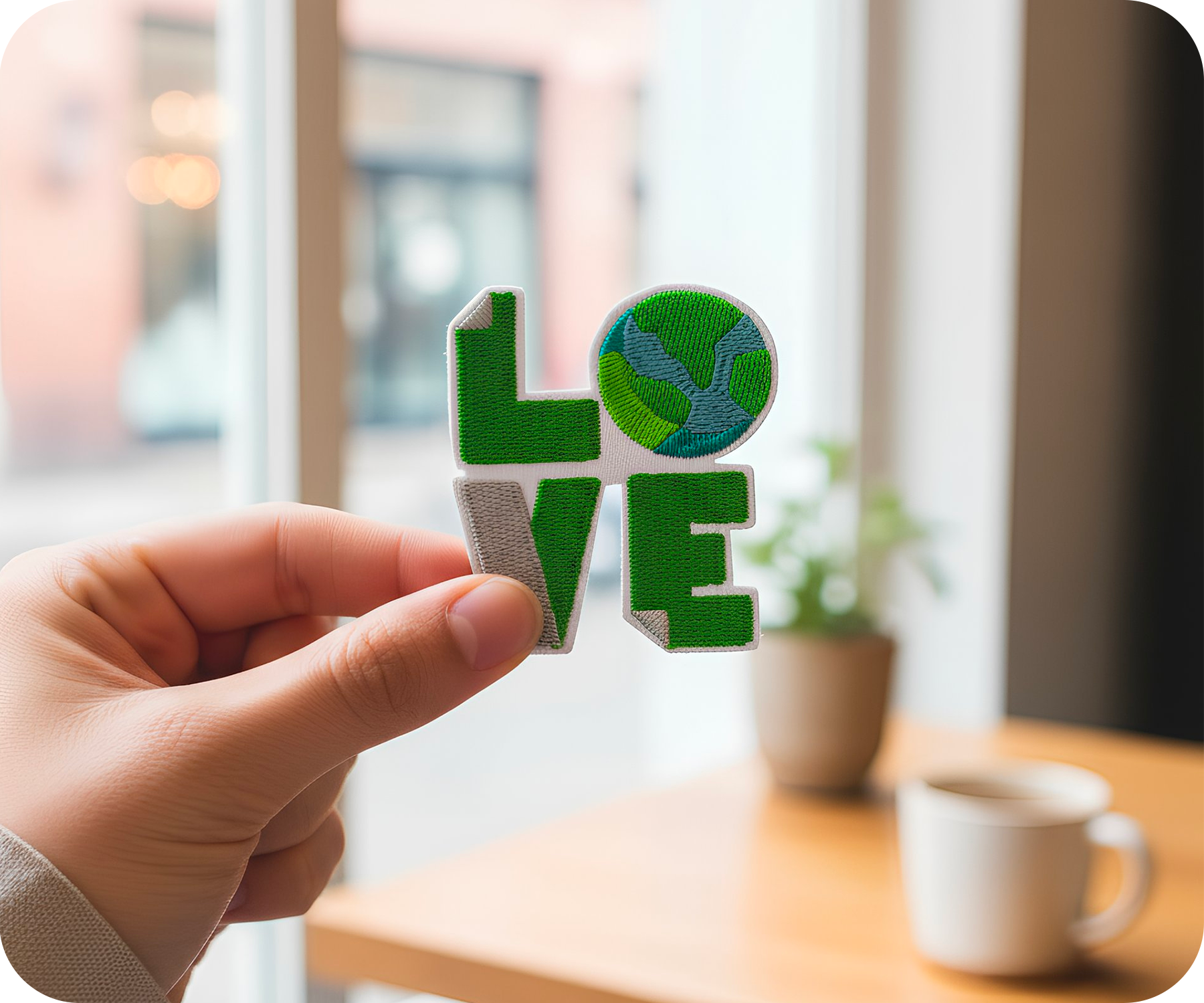 Love Earth Planet Climate Iron On Patch (6.5 x 5.5cm)