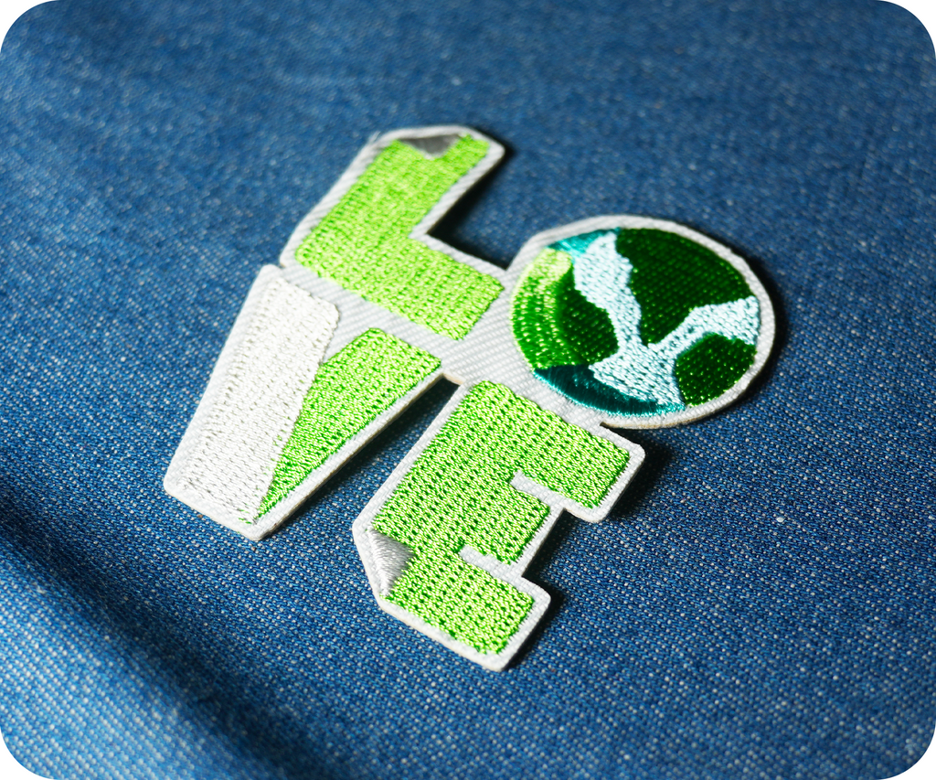 Love Earth Planet Climate Iron On Patch (6.5 x 5.5cm)