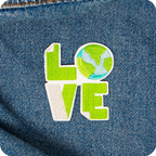 Love Earth Planet Climate Iron On Patch (6.5 x 5.5cm)