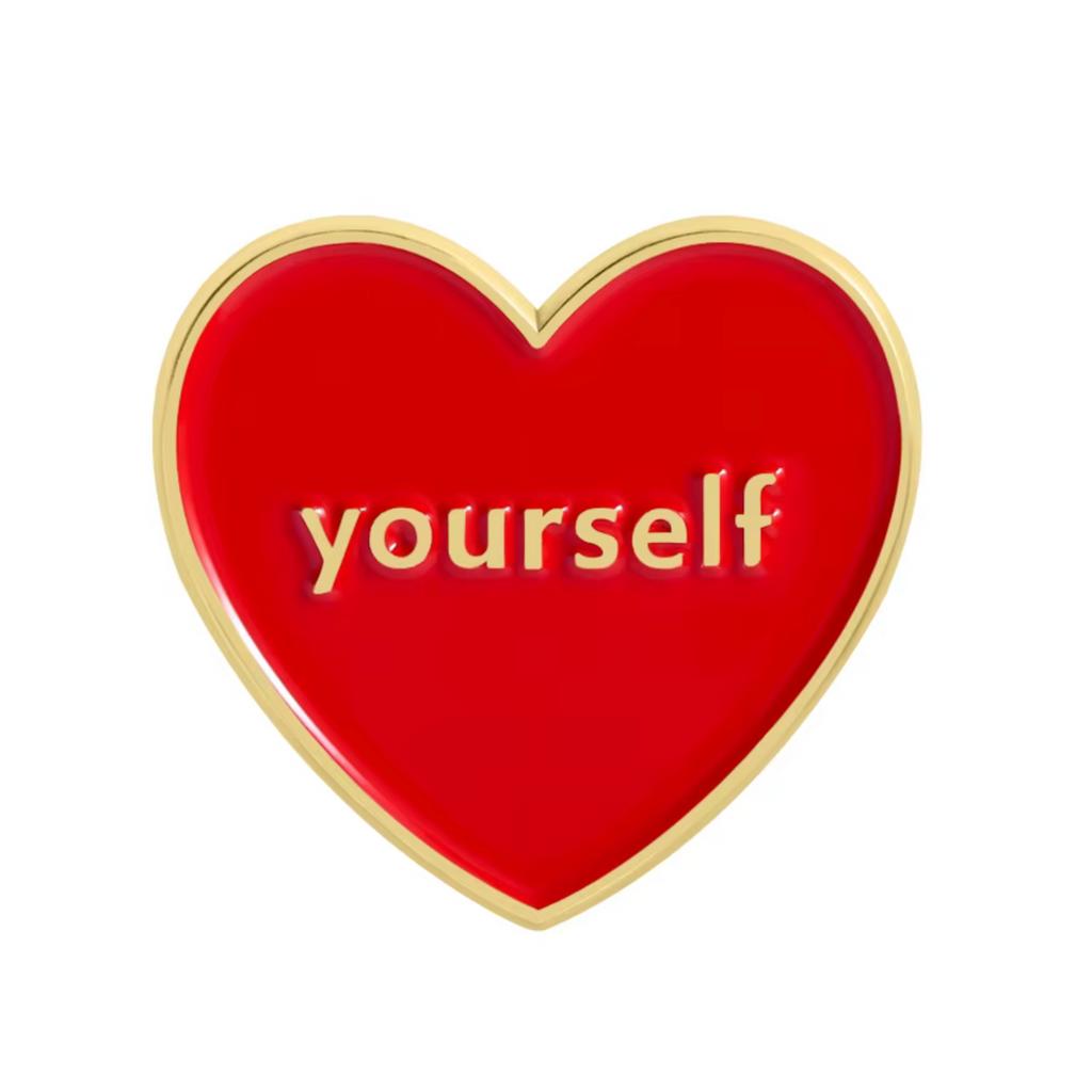 Insignia de pin "Ámate a ti mismo" en forma de corazón