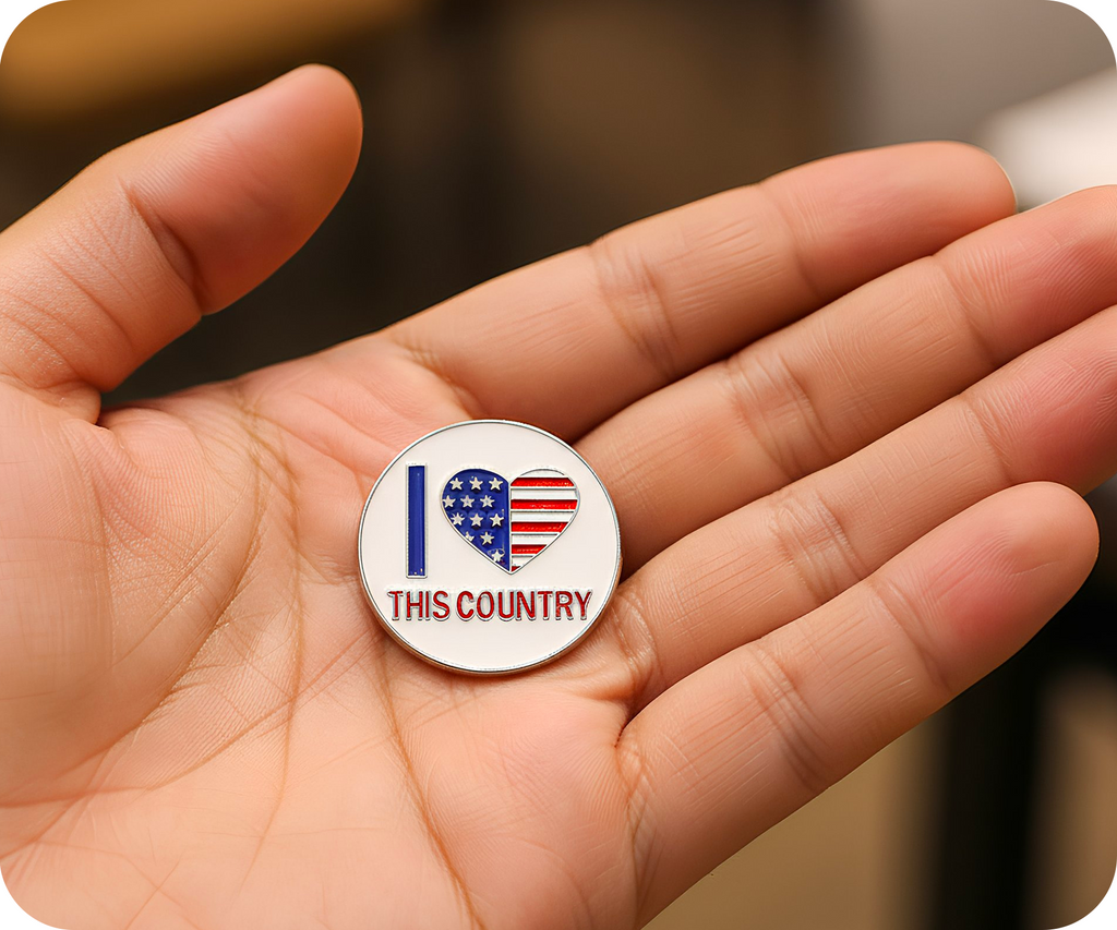 I Love this Country Unites States USA Pin Badge