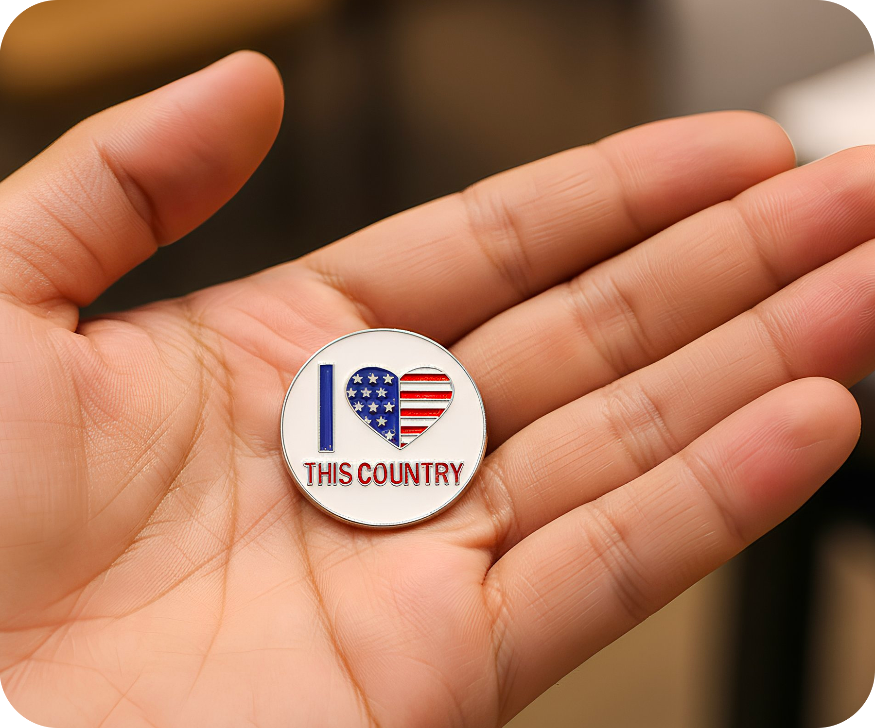 I Love this Country Unites States USA Pin Badge