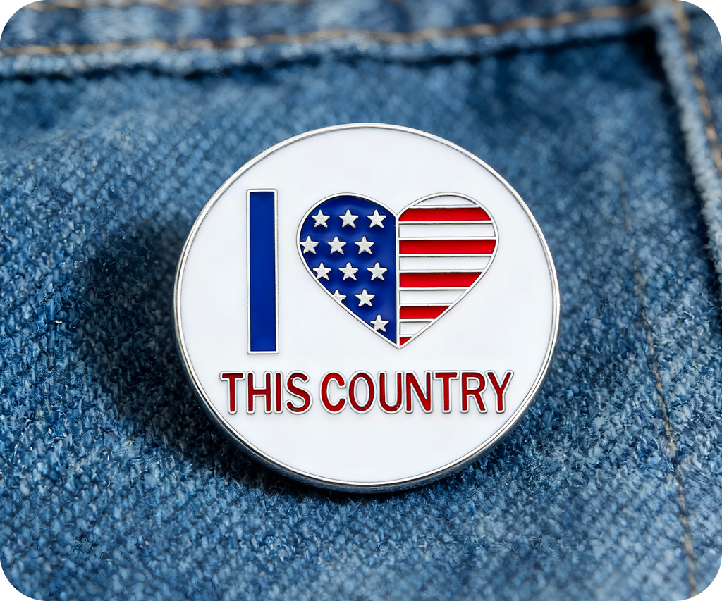 I Love this Country Unites States USA Pin Badge