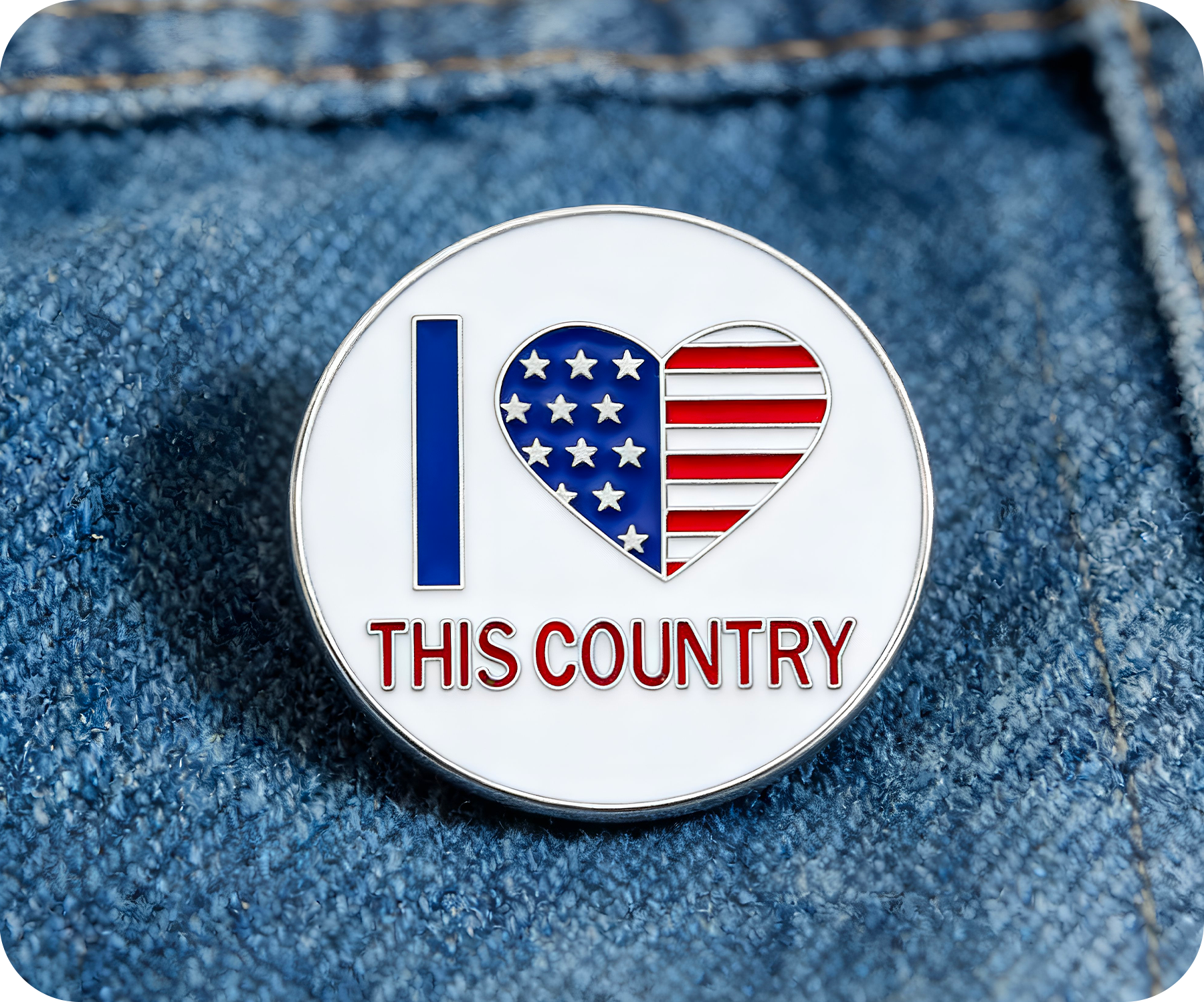 I Love this Country Unites States USA Pin Badge