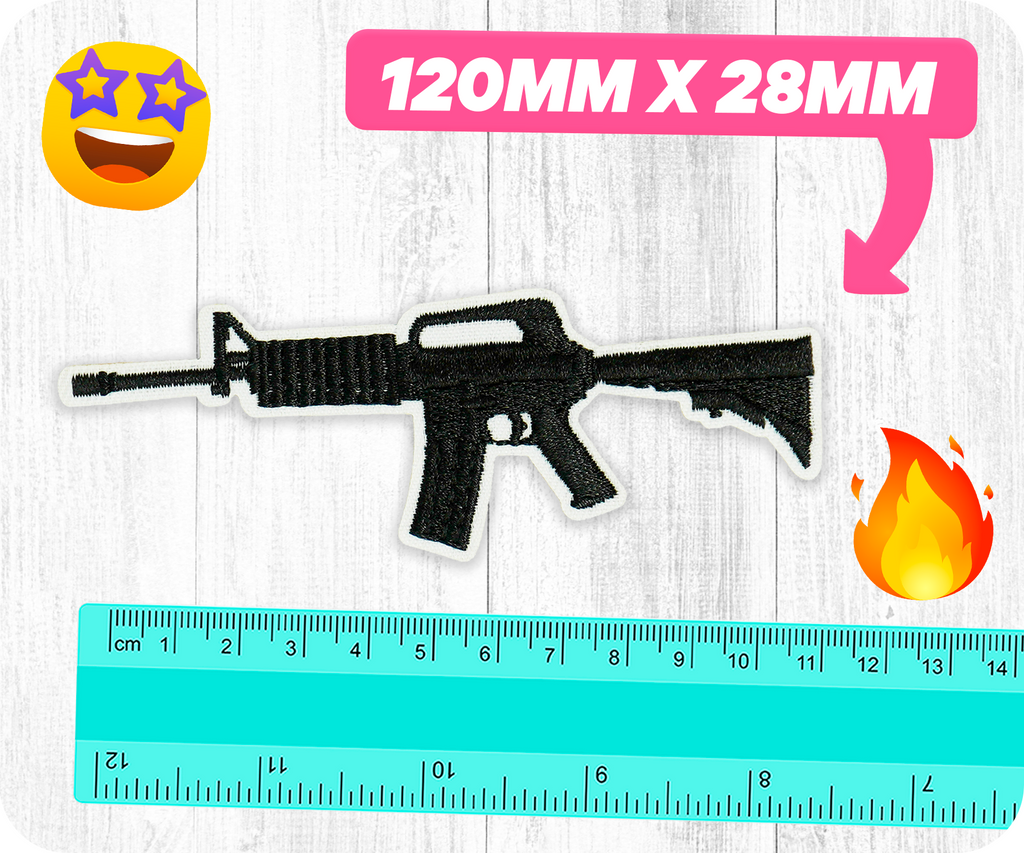M4 Carbine Rifle Army Military Iron On Patch (12 x 2.8cm)
