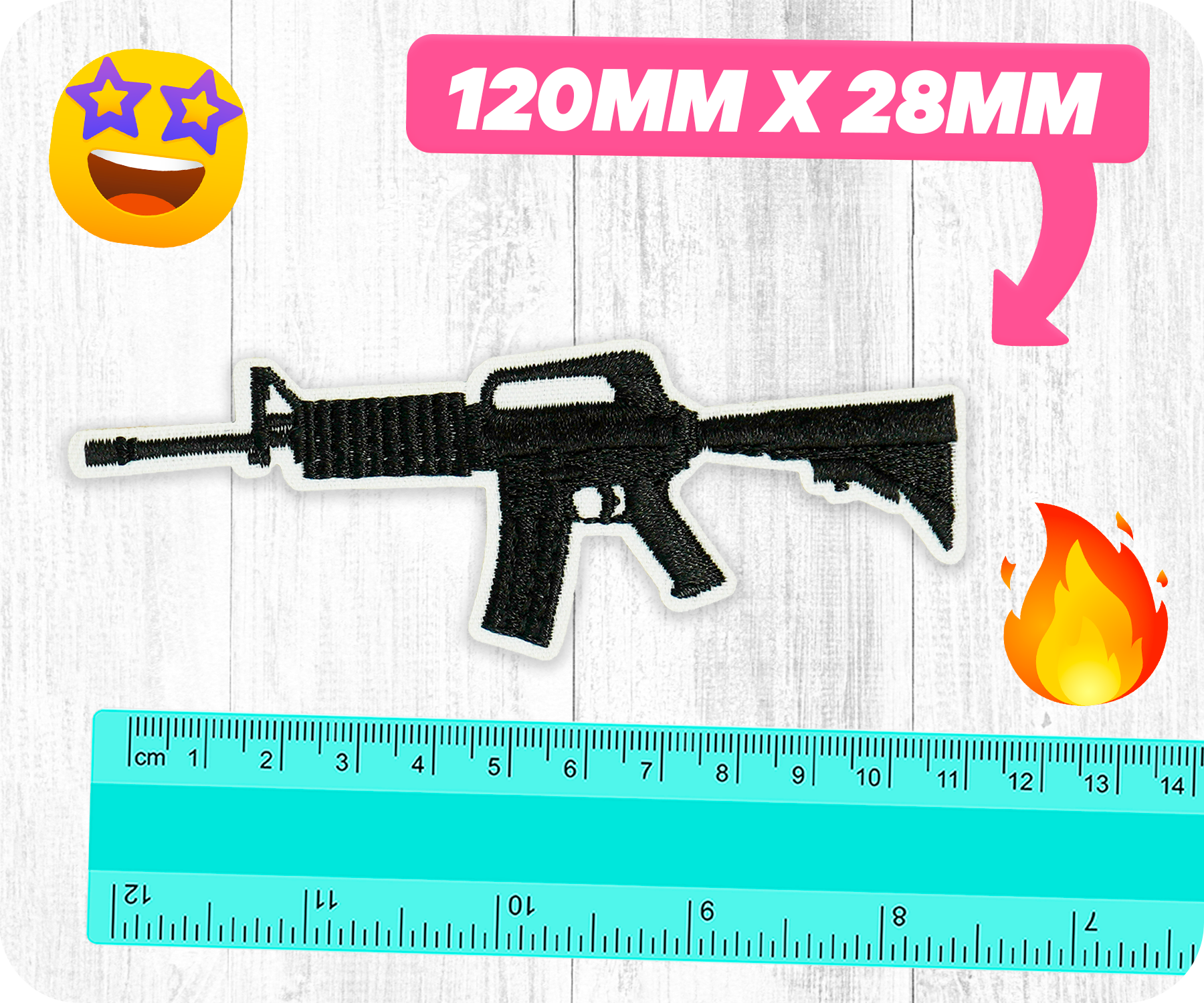 M4 Carbine Rifle Army Military Iron On Patch (12 x 2.8cm)