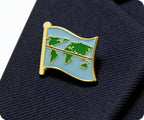 Equator Earth Map Flag Pin Badge