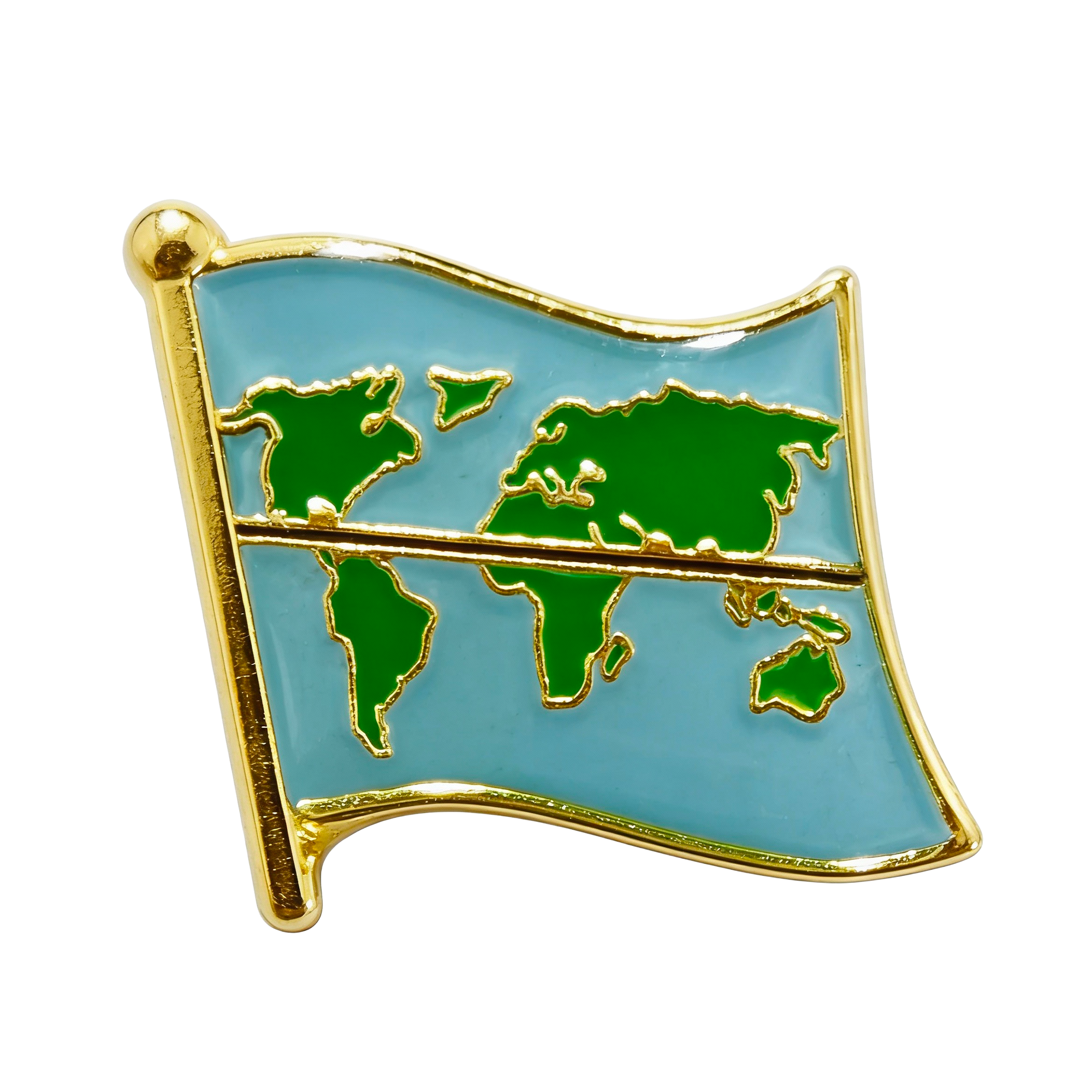 Insignia de alfiler de bandera de mapa terrestre del ecuador Imagen principal del producto