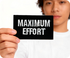 Maximum Effort Funny Black Iron On Patch (7.8 x 5cm)