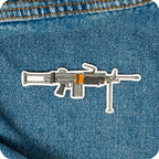 M249 SAW Machine Gun Iron On Patch (9.5 x 3cm)