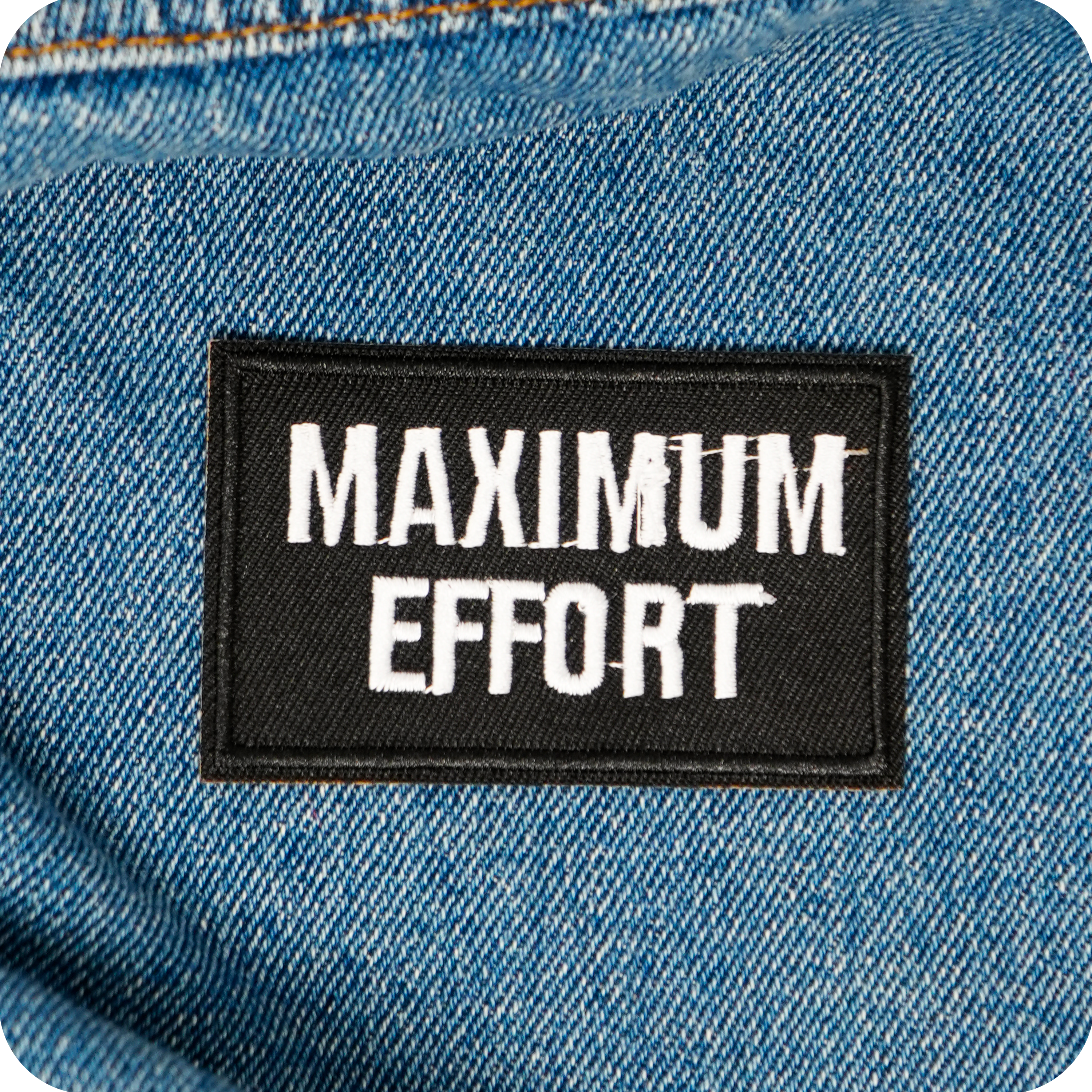 Maximum Effort Funny Black Iron On Patch (7.8 x 5cm)