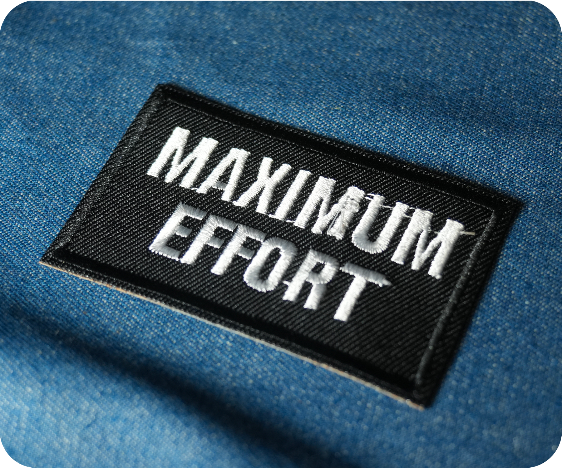 Maximum Effort Funny Black Iron On Patch (7.8 x 5cm)