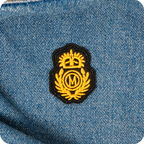 M Monogram Gold Crown Naval Cap Badge Iron On Patch (5 x 4cm)