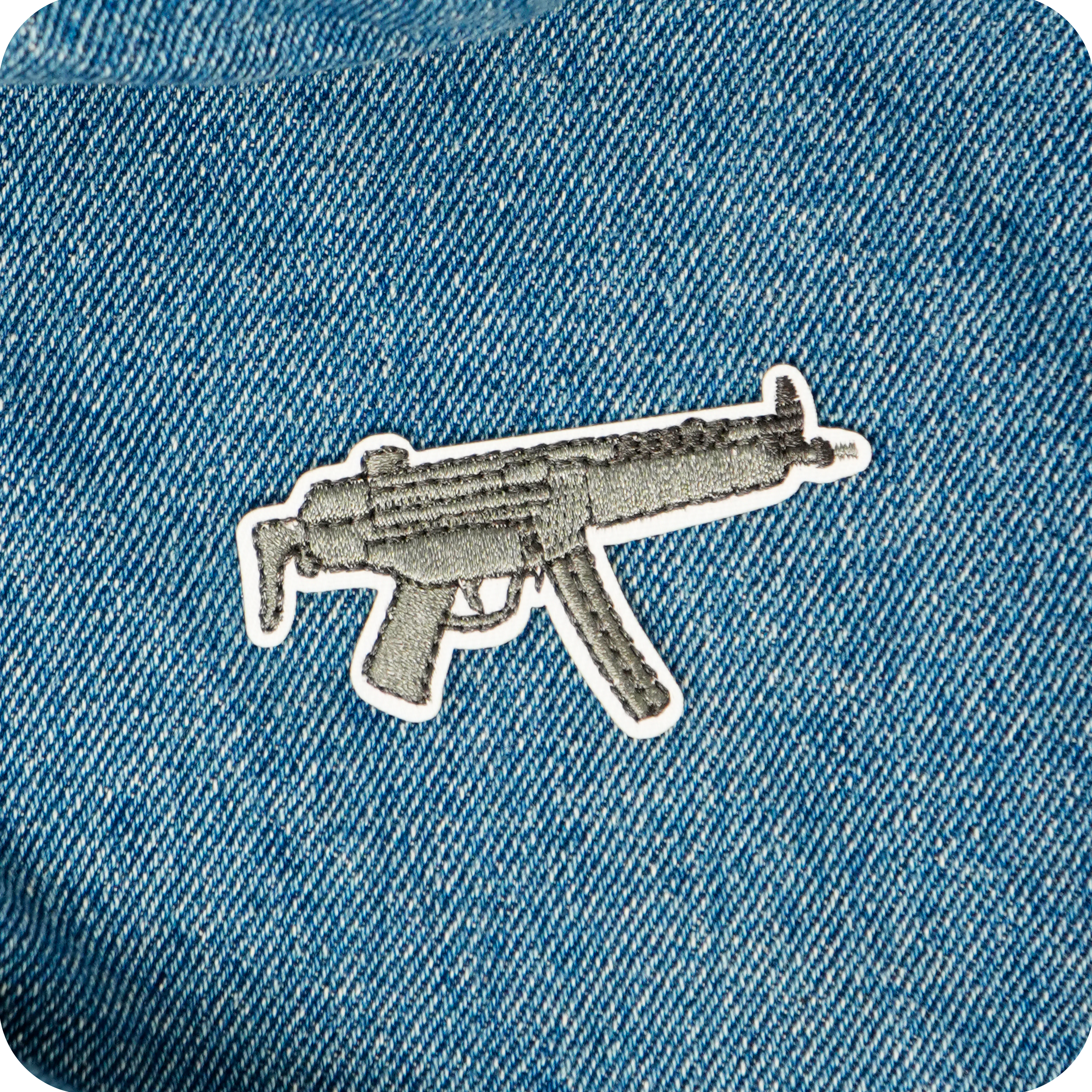 H&K MP5 Sub Machine Gun Pistol Iron On Patch (6.8 x 3.2cm)