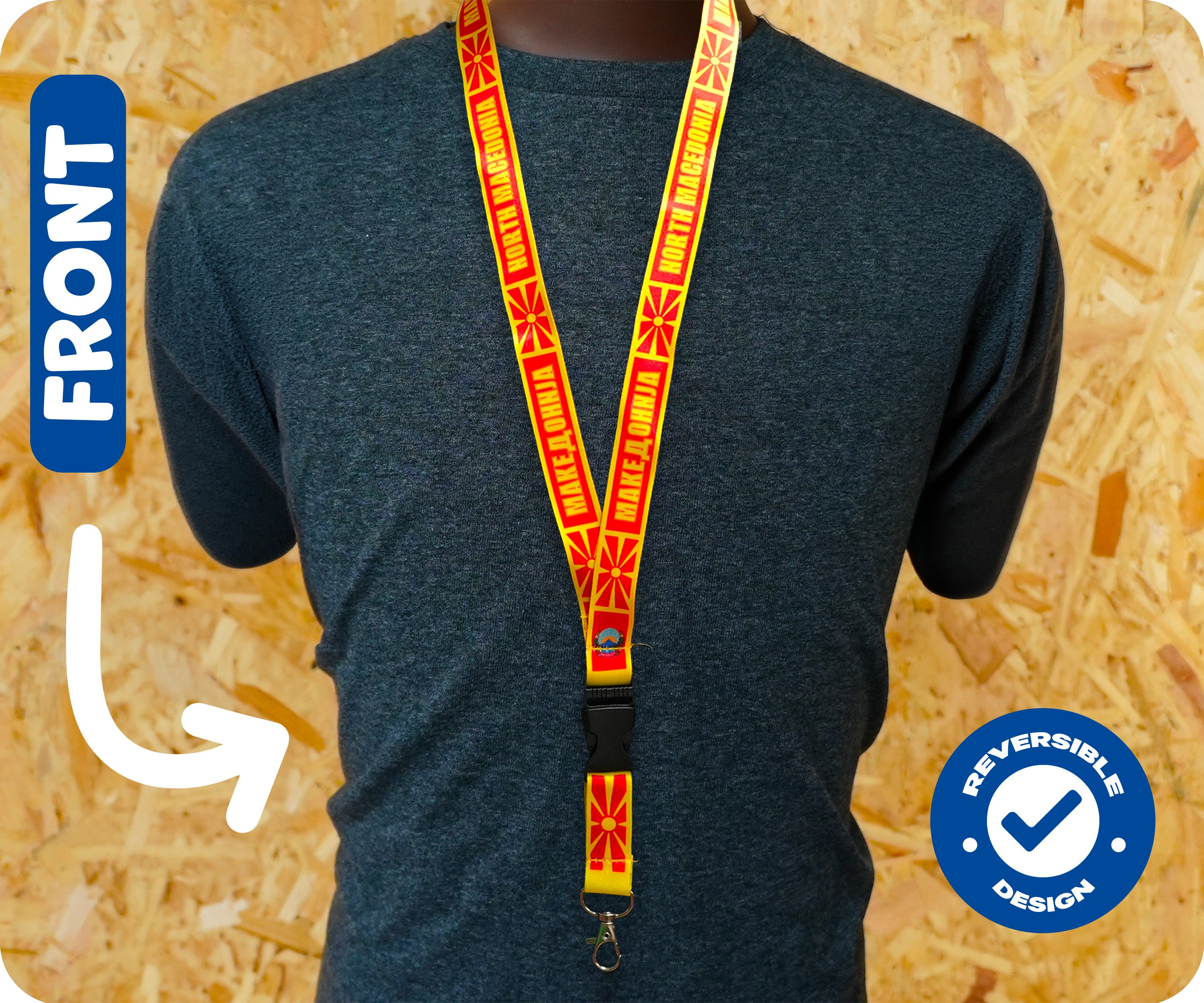 North Macedonia Flag Lanyard Secondary image
