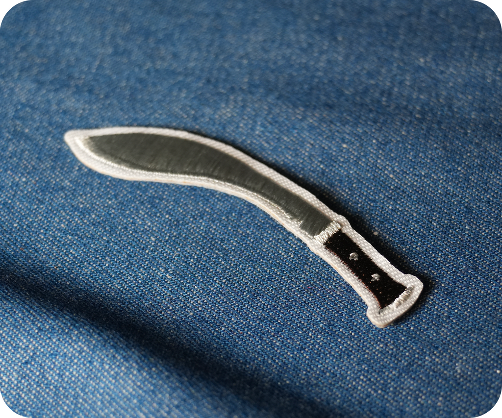 Kukri (Khukuri) Curved Knife Gurkhas of Nepal Iron On Patch (7.5 x 2cm)