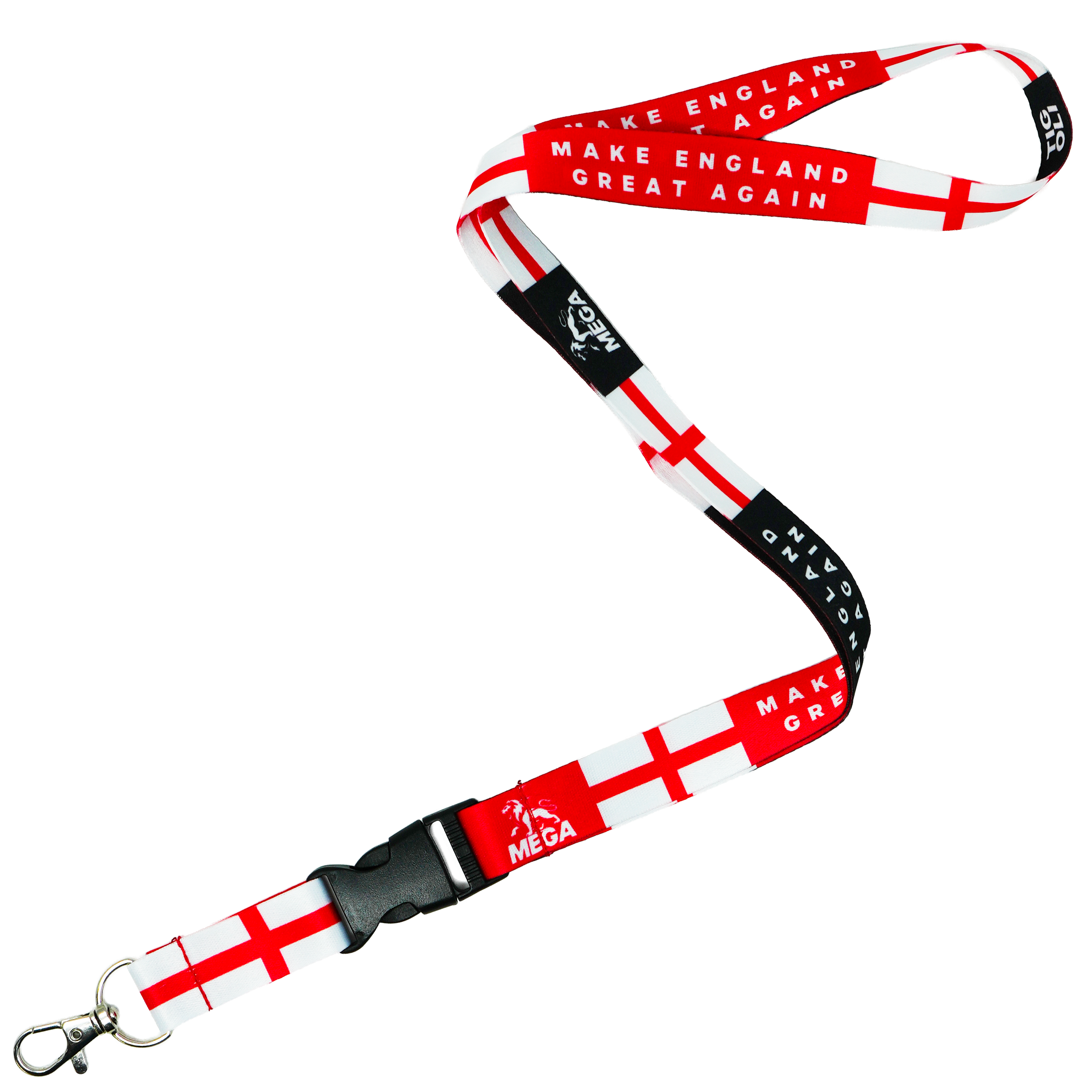 Make England Great Again Lanyard MEGA – St George’s Cross England Flag Neck Strap Main image