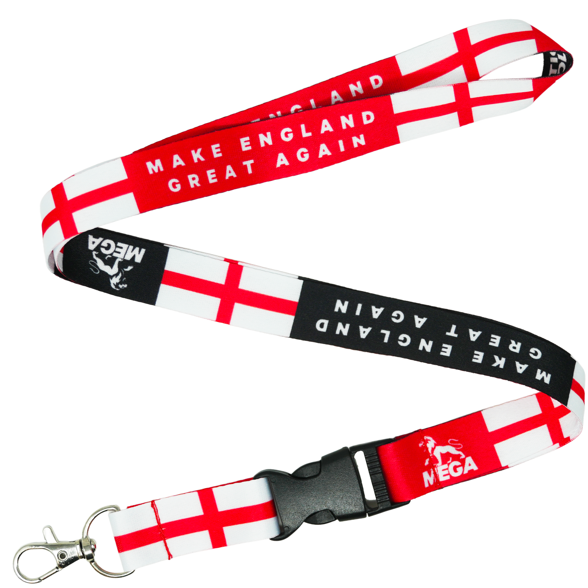 Make England Great Again Lanyard MEGA – St George’s Cross England Flag Neck Strap