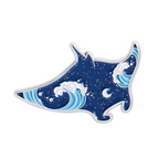 Manta Ray Ocean Glitter Pin Badge