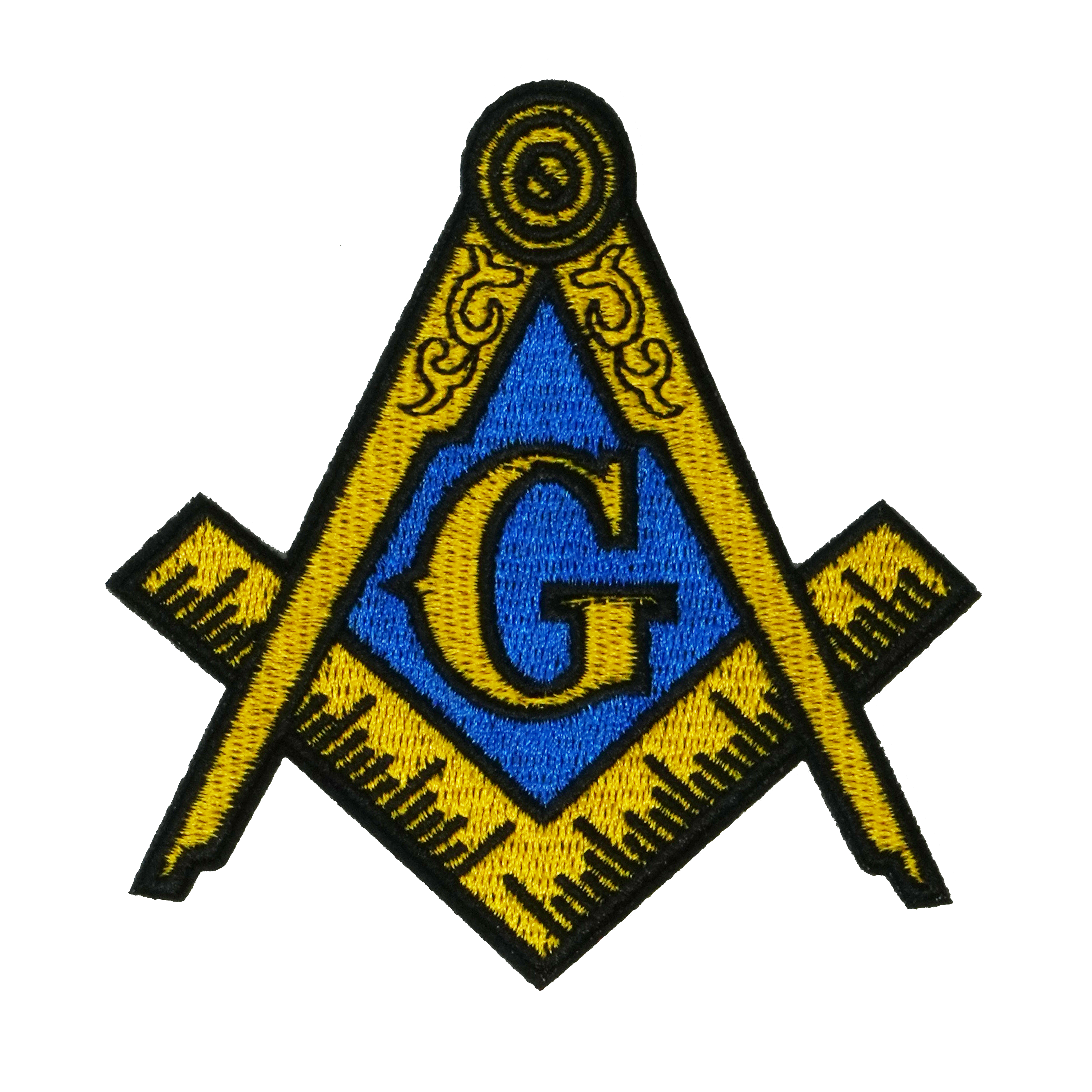 Free Masons Masonic Gold Patch Iron On (9 x 9cm) Main image